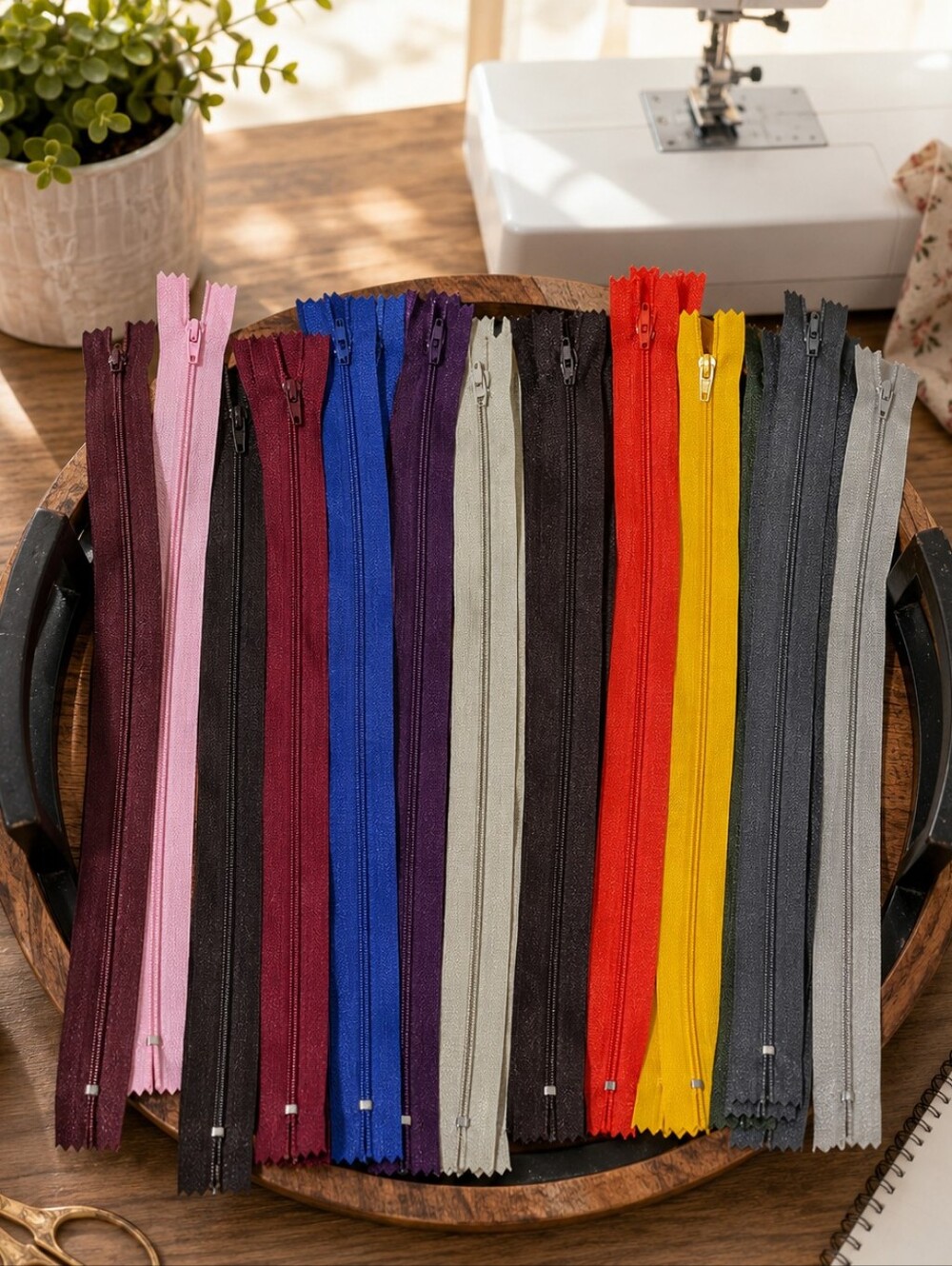 27 Assorted Nylon Zippers 14” Mixed Colors Sewing Craft Lot